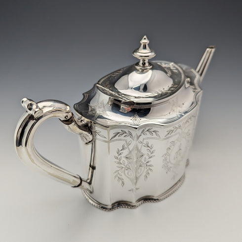 Circa 1880 British antique silver plate teapot Thomas Prime